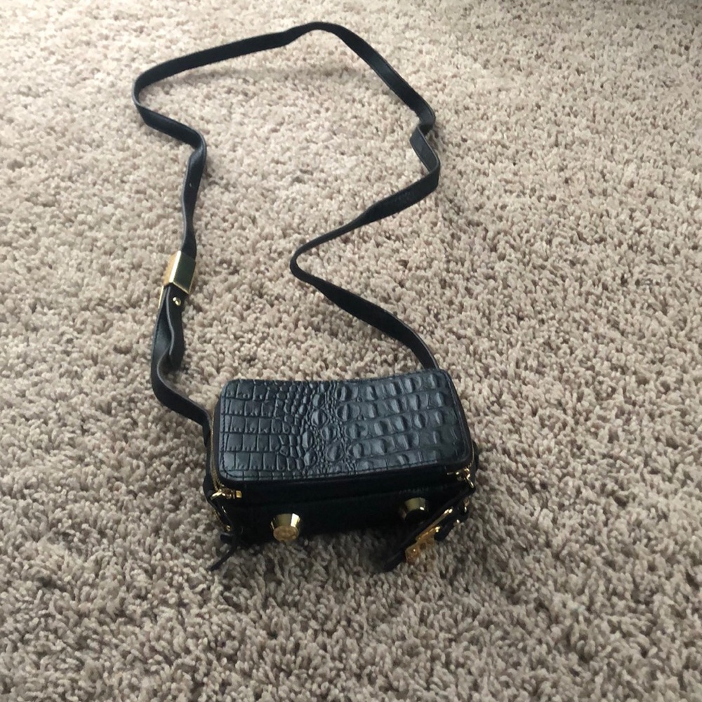 Black leather crossbody